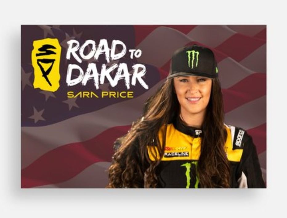 Signed Postcard from the Dakar Rally with a picture of Sara Signing it at sent from Saudi Arabia!