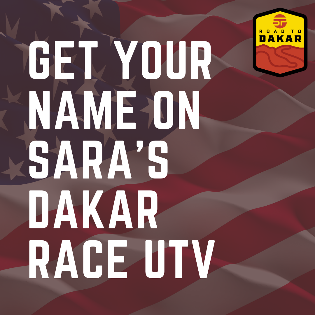 Get your Name, Short Note or Slogan on Sara's Dakar Race CanAm (Available ONLY Until Dec. 31st)